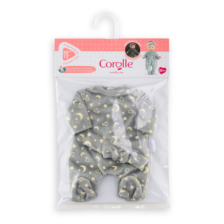 Pyjama Brille dans la Nuit & Bandeau pour poupon 30 cm