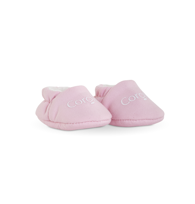 Chaussons roses pour poupon 30 cm