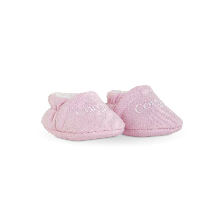 Chaussons roses pour poupon 30 cm