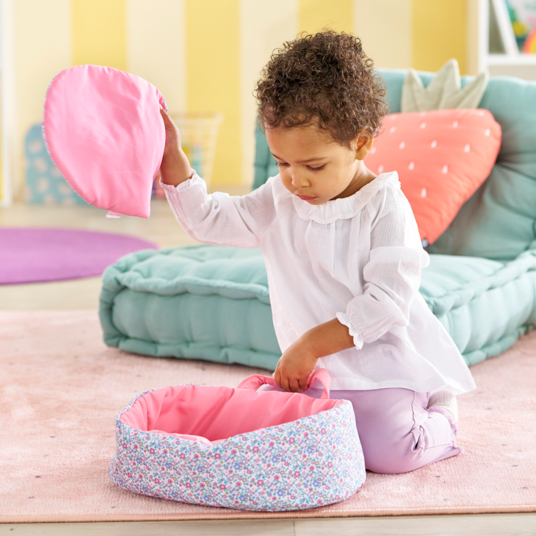 Couffin Floral pour poupon 30 cm