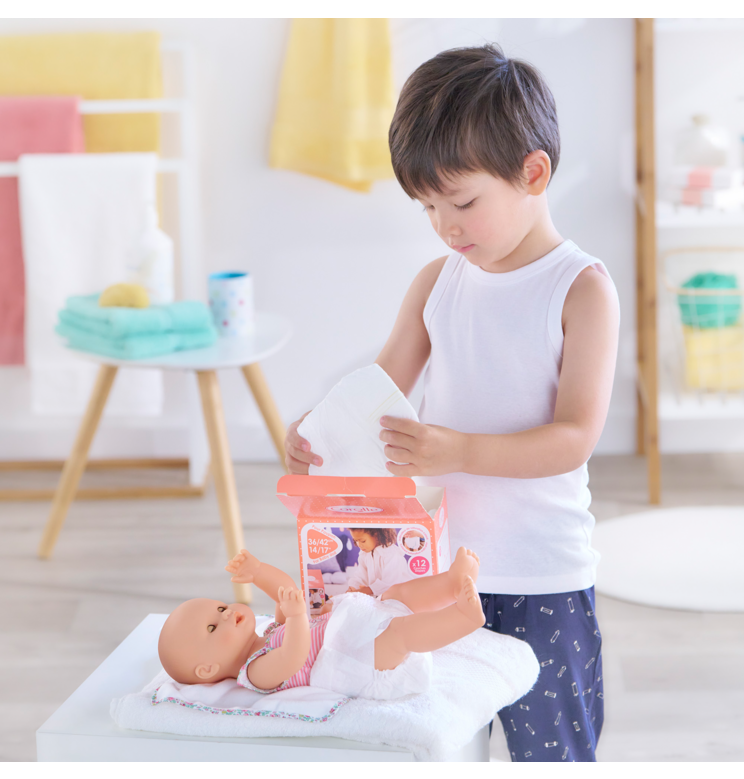 Boîte de 12 couches pour poupon 36 et 42 cm