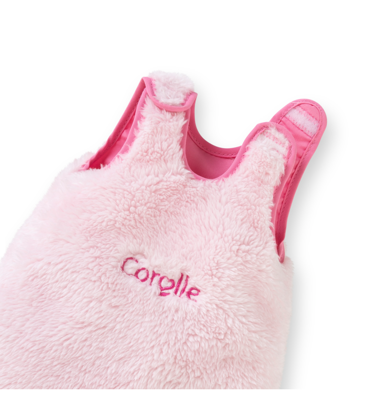 Turbulette Peluche Rose pour poupon 30 cm