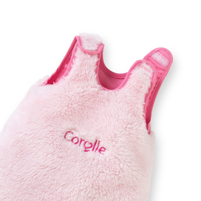 Turbulette Peluche Rose pour poupon 30 cm