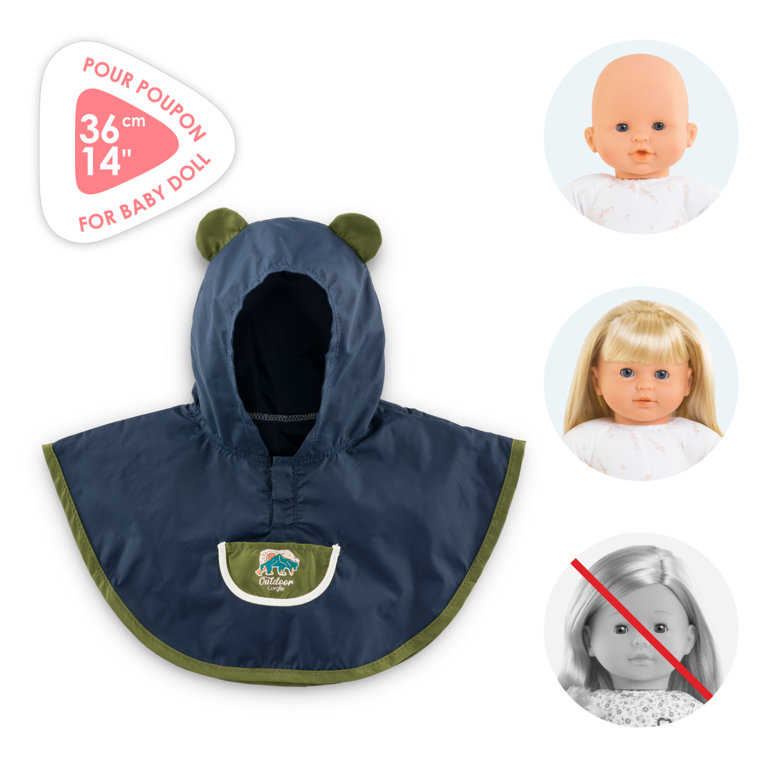 Poncho de Pluie Petit Explorateur pour poupon 36 cm