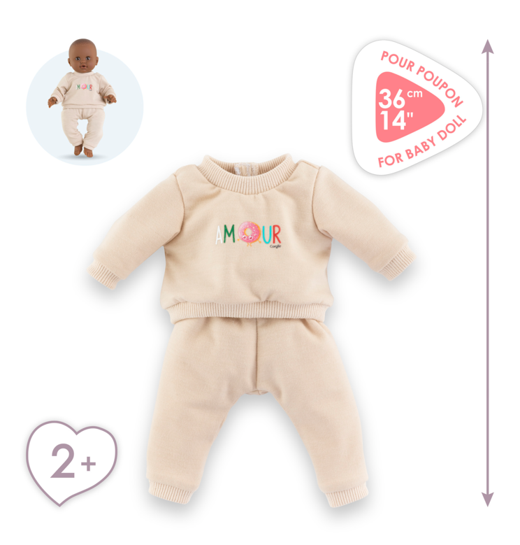 Jogging Beige pour poupon 36 cm