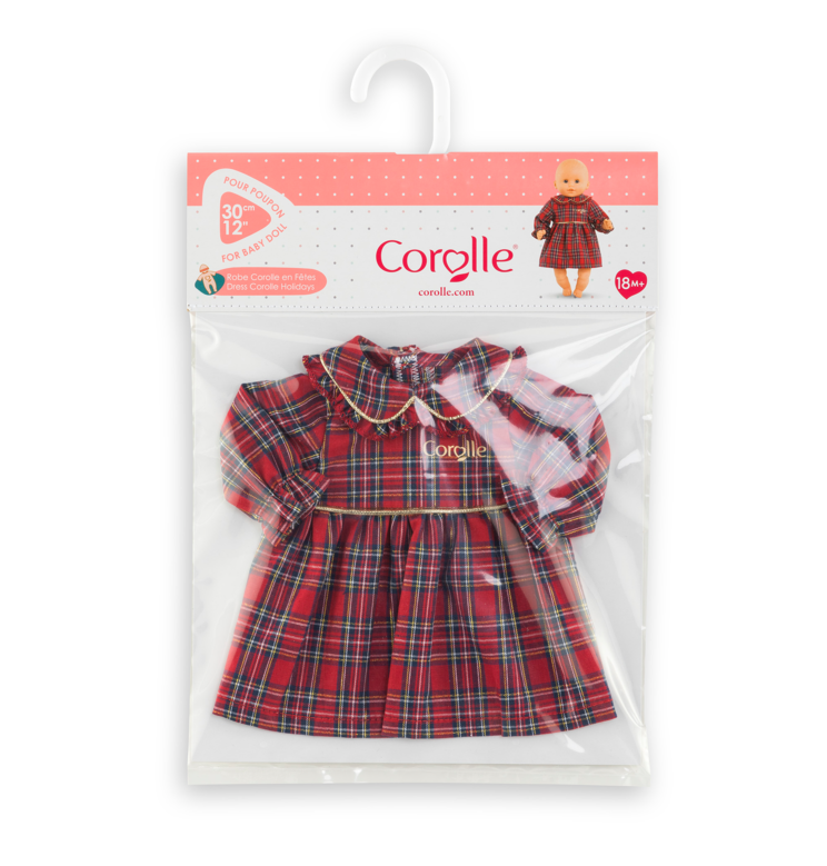 Robe Corolle en Fêtes pour poupon 30 cm