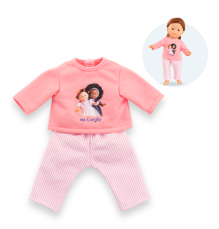 Pyjama Rose 2 pièces pour poupée ma Corolle