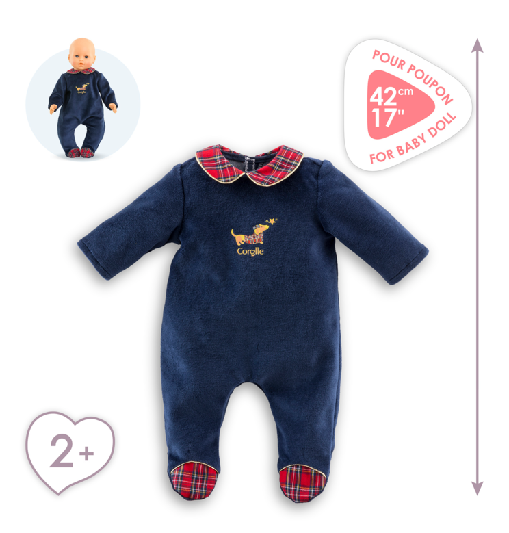Pyjama Corolle en Fêtes pour poupon 42 cm