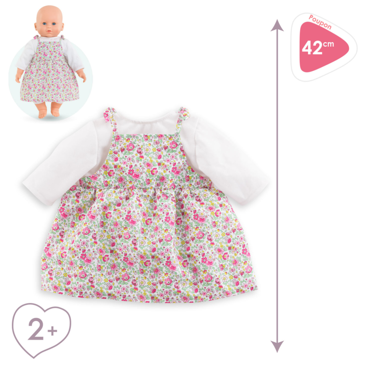 Robe Jardin en Fleurs pour poupon 42cm