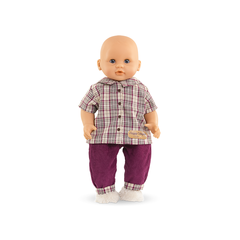 Chemise à Carreaux & Pantalon Petit Explorateur pour poupon 30 cm