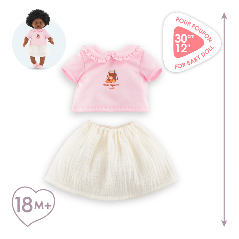 T-Shirt & Jupe Petit Explorateur pour poupon 30 cm