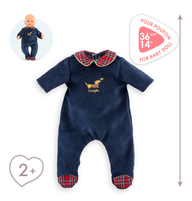 Pyjama Corolle en Fêtes pour poupon 36 cm