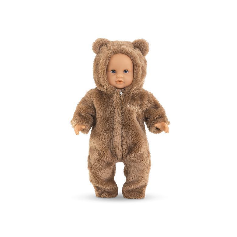 Pilote Ours brun pour poupon 30 cm