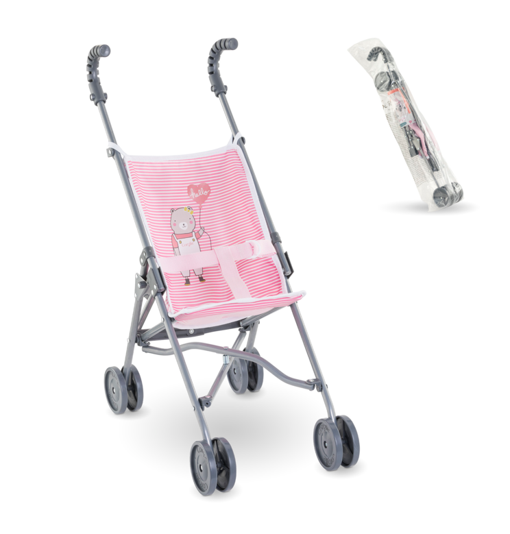 Poussette Canne Rose pour poupon 36/42/52 cm