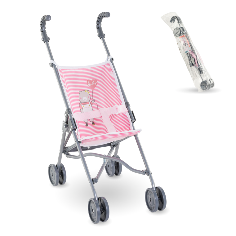 Poussette Canne Rose pour poupon 36/42/52 cm