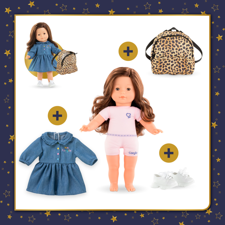 Pénélope en Robe Denim et Baskets