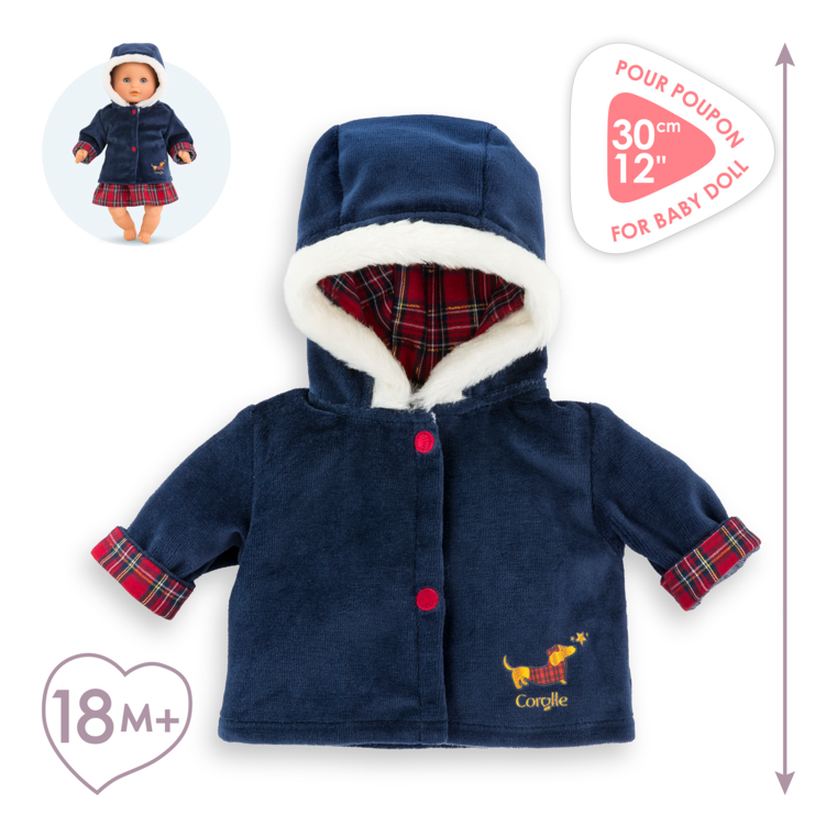 Manteau Corolle en Fêtes pour poupon 30 cm