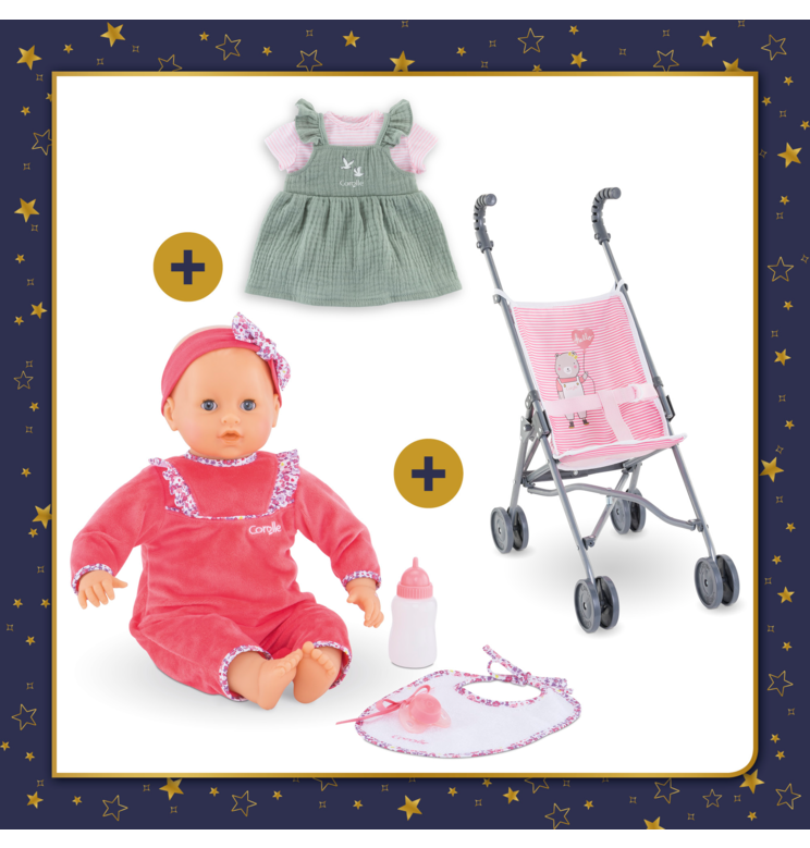 Lila Chérie se balade en Poussette Canne Rose