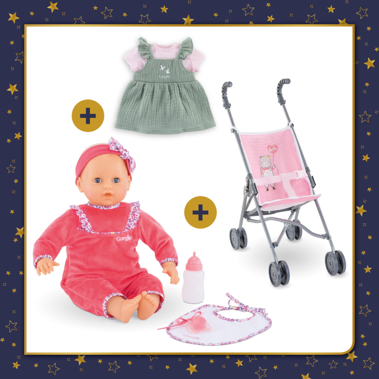 Lila Chérie se balade en Poussette Canne Rose