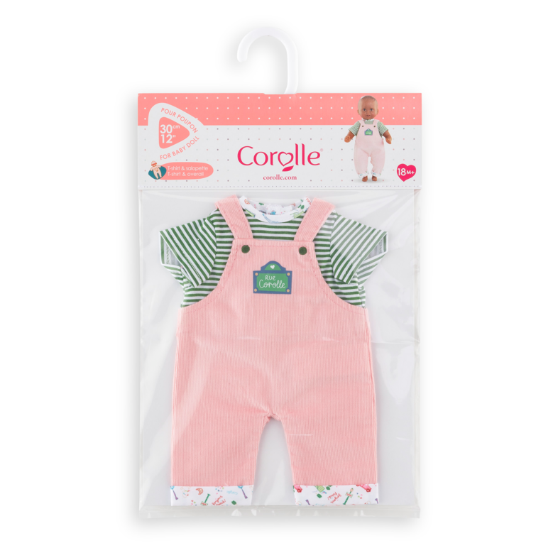 Dressing Salopette Week End à Paris & Chaussons pour poupon 30 cm