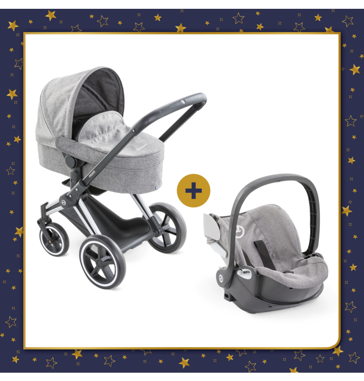 Ensemble Landau 3 en 1 Priam Cybex + Porte-poupon Cybex Gris