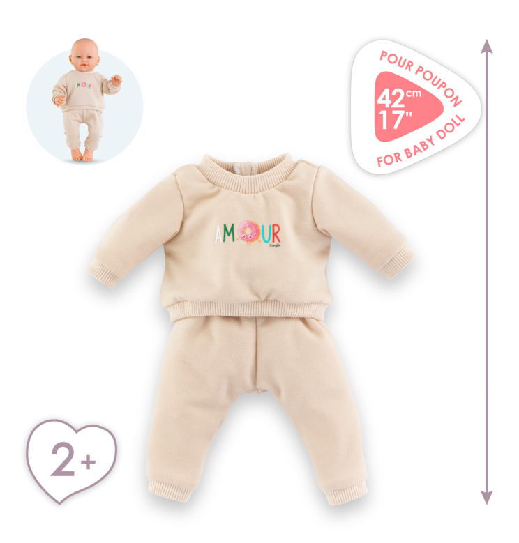 Jogging Beige pour poupon 42 cm