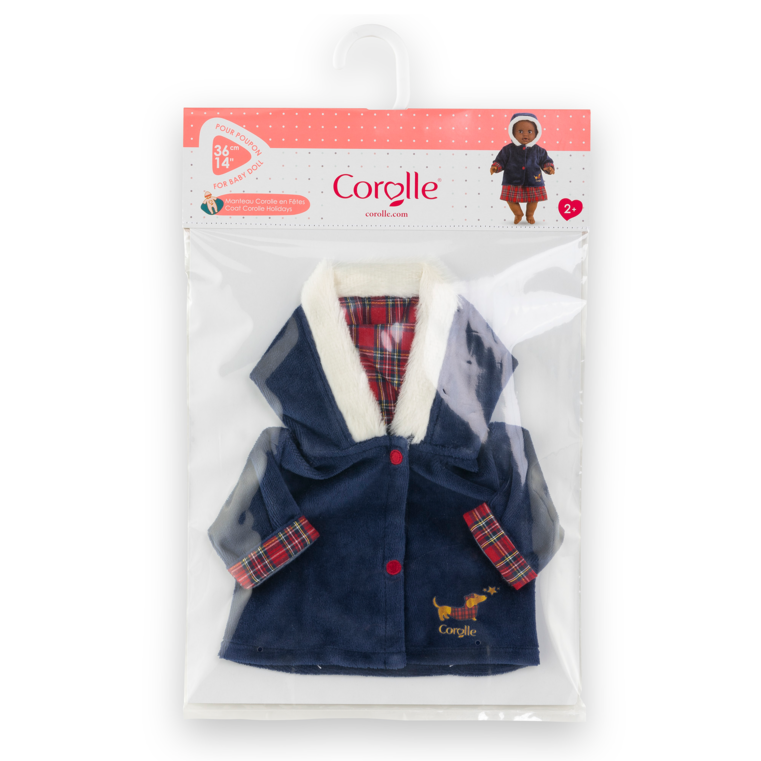 Manteau Corolle en Fêtes pour poupon 36 cm