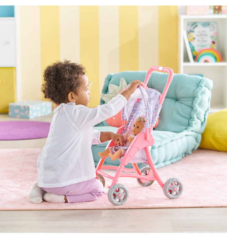 Poussette Florale pour poupon 30 cm