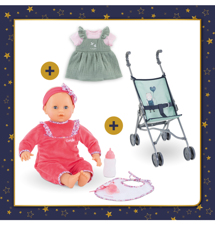 Lila Chérie se balade en Poussette Canne Sauge