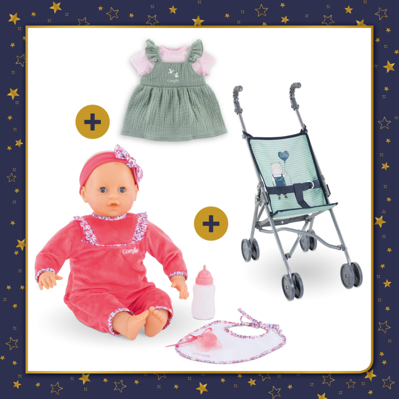 Lila Chérie se balade en Poussette Canne Sauge