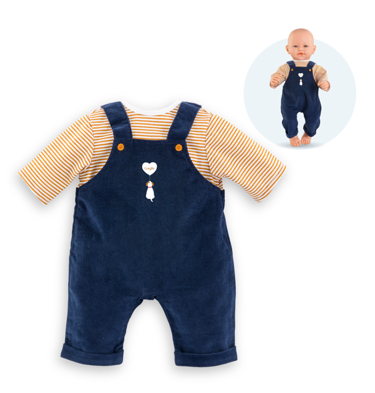 Poupon Rose et Salopette Marine