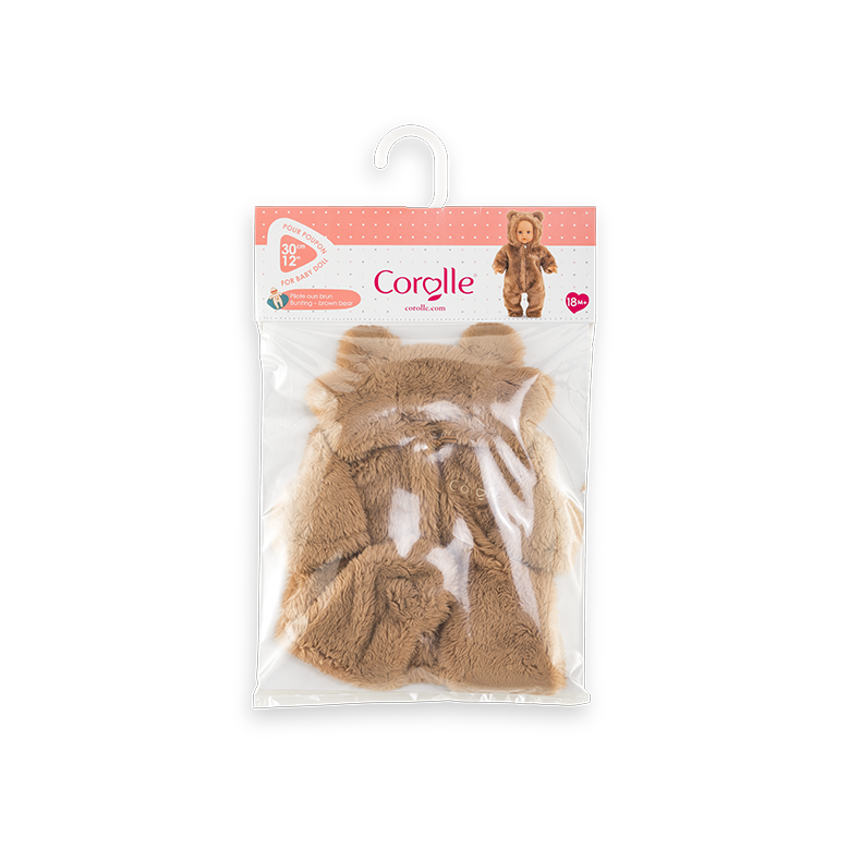 Pilote Ours brun pour poupon 30 cm