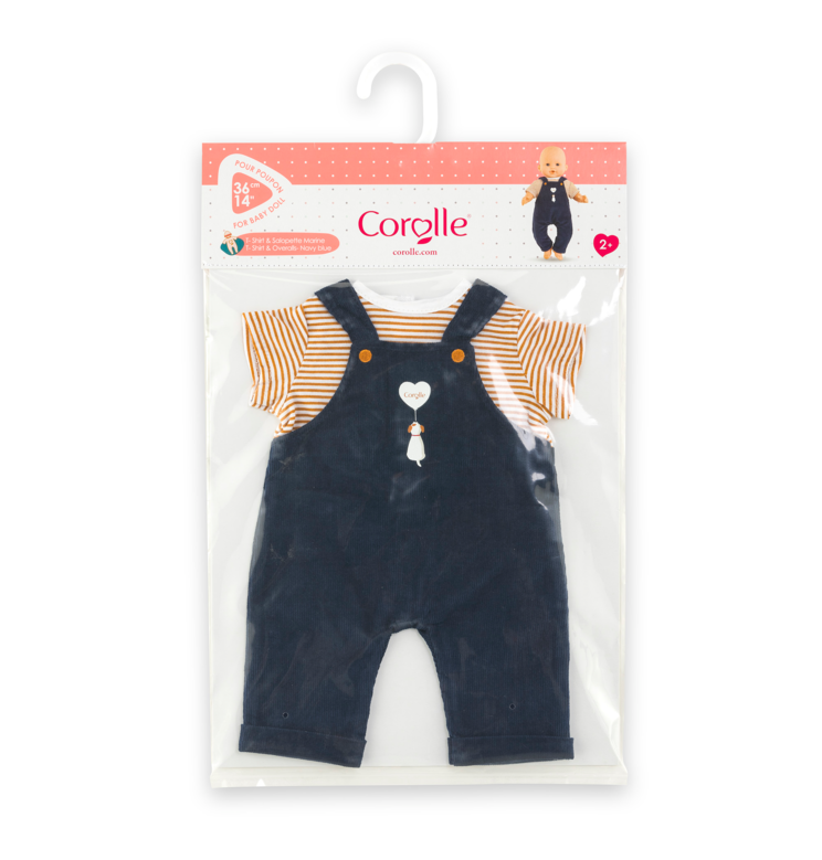T-shirt et Salopette Marine pour poupon 36 cm