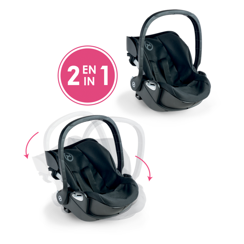 Poupon Rose et Porte-Poupon Cybex Noir