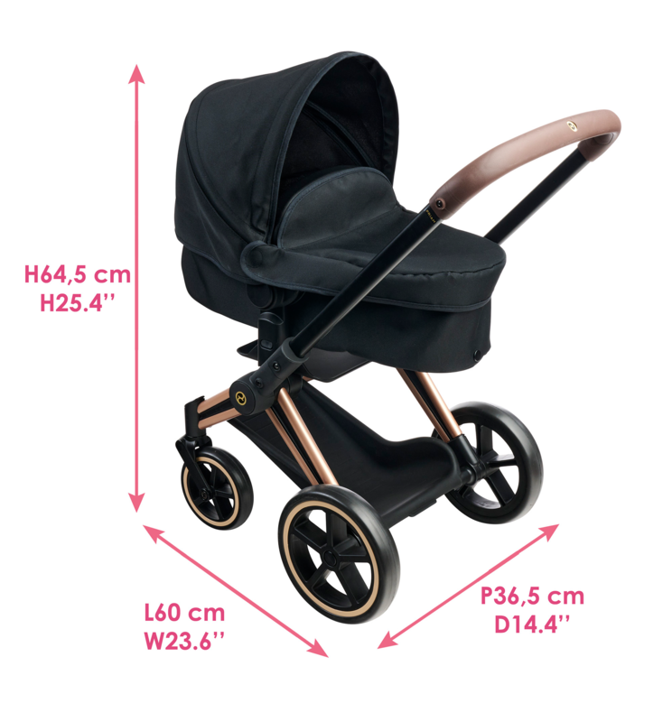Landau 3 en 1 Cybex Priam Noir pour poupon 36 / 42 / 52 cm
