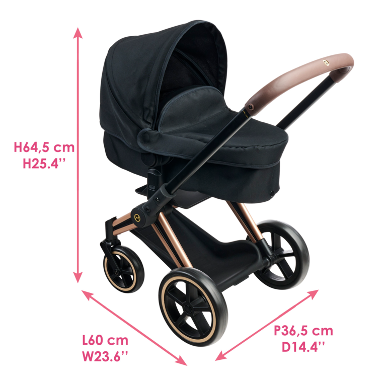 Landau 3 en 1 Cybex Priam Noir pour poupon 36 / 42 / 52 cm