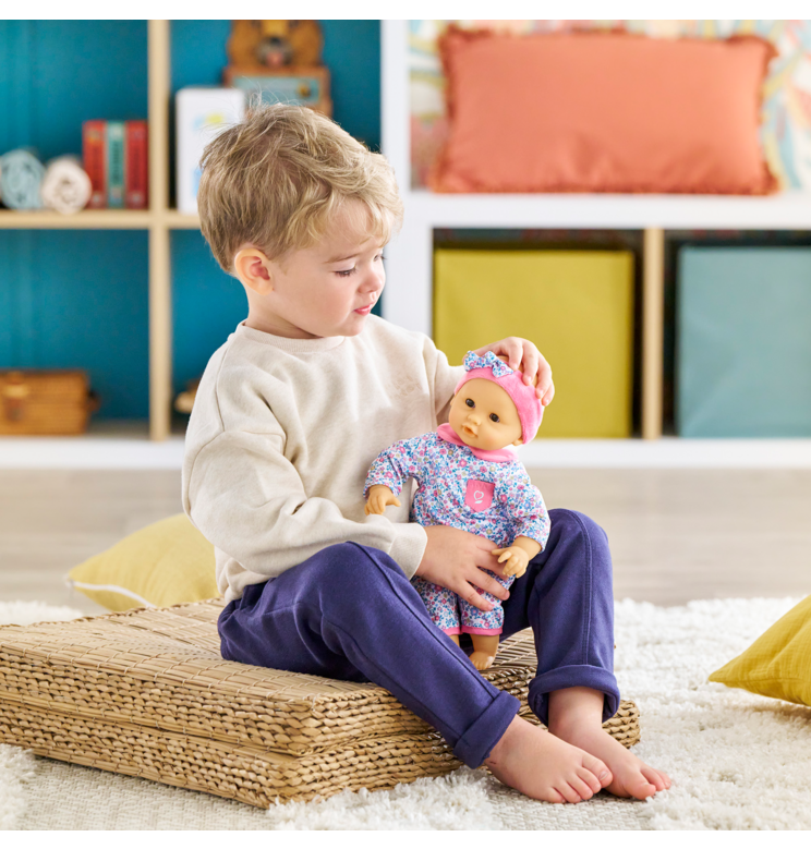 Bébé Calin Capucine et Couffin Floral