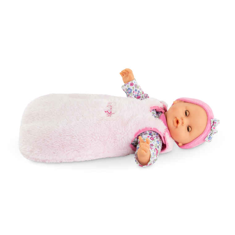 Turbulette Peluche Rose pour poupon 30 cm