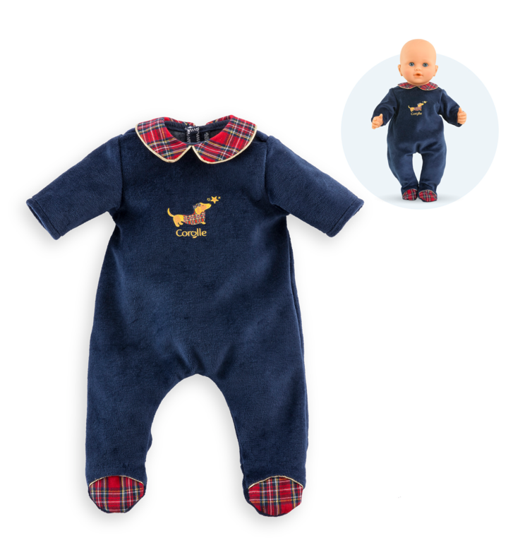 Pyjama Corolle en Fêtes pour poupon 36 cm