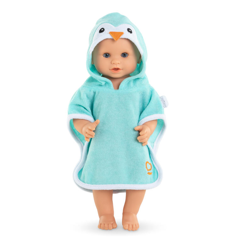 Cape de Bain Pingouin pour poupon 36 cm