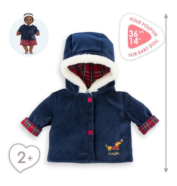 Manteau Corolle en Fêtes pour poupon 36 cm