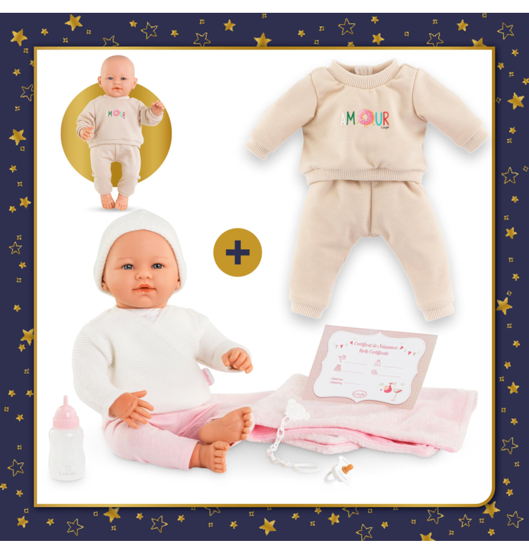 Poupon Rose et Jogging Beige