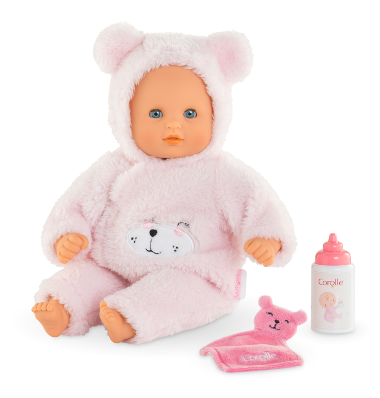 Bébé Calin Ourson d'Amour et Sac à Dos Porte-Poupon