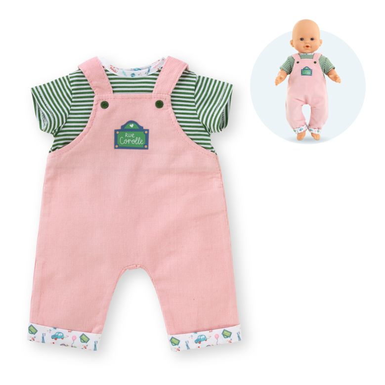 T-Shirt et Salopette Week-end à Paris pour poupon 30 cm