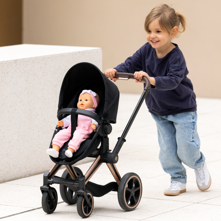 Landau 3 en 1 Cybex Priam Noir pour poupon 36 / 42 / 52 cm