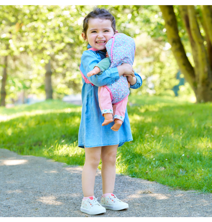 Porte-bébé Floral pour poupon 36 et 42 cm