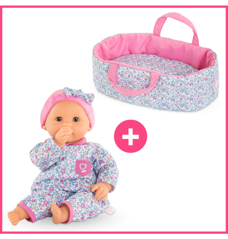 Bébé Calin Capucine et Couffin Floral