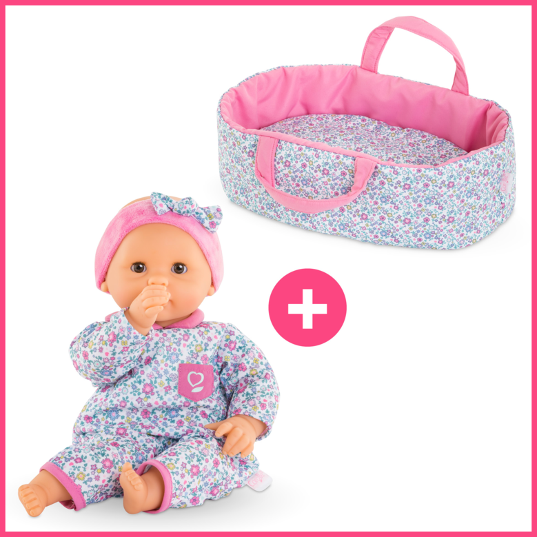 Bébé Calin Capucine et Couffin Floral