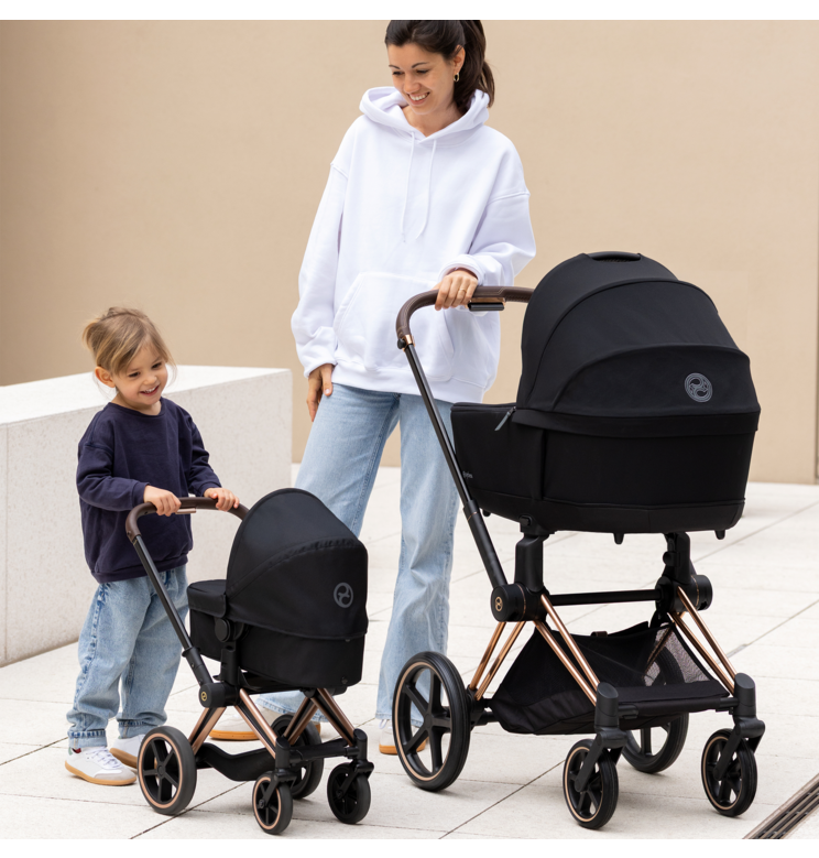 Landau 3 en 1 Cybex Priam Noir pour poupon 36 / 42 / 52 cm