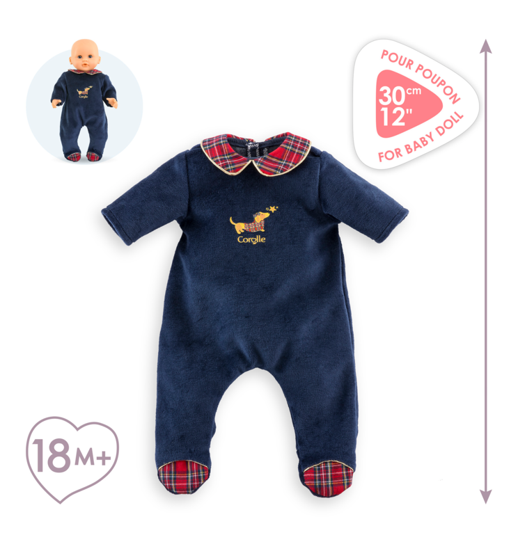 Pyjama Corolle en Fêtes pour poupon 30 cm